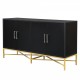 U_STYLE  Distinctive Features of Four-Door Sideboard with Metal and Cross-Leg Design,Suitable for Living Rooms,Entrance and Study