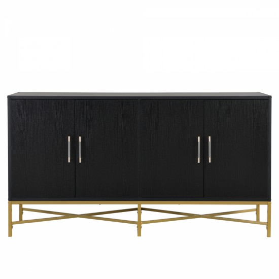 U_STYLE  Distinctive Features of Four-Door Sideboard with Metal and Cross-Leg Design,Suitable for Living Rooms,Entrance and Study