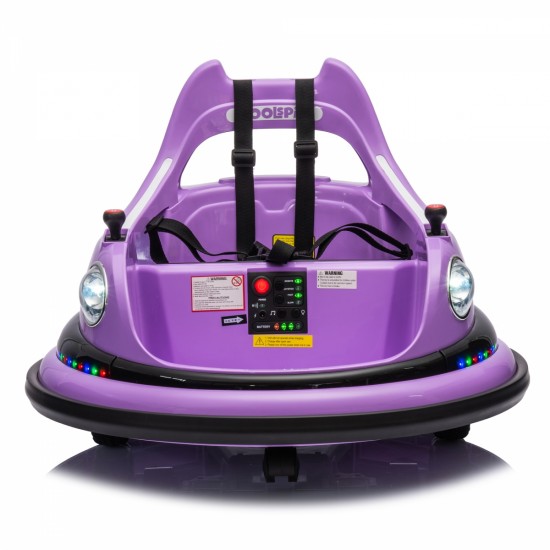 12V ride on bumper car for kids,electric car for kids,1.5-5 Years Old,W/Remote Control, LED Lights, Bluetooth & 360 Degree Spin, Vehicle body with anti-collision padding
Five-point Safety Belt,2wd