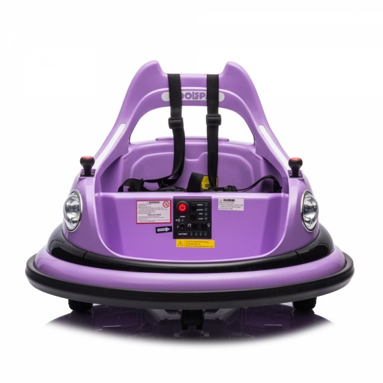 12V ride on bumper car for kids,electric car for kids,1.5-5 Years Old,W/Remote Control, LED Lights, Bluetooth & 360 Degree Spin, Vehicle body with anti-collision padding
Five-point Safety Belt,2wd