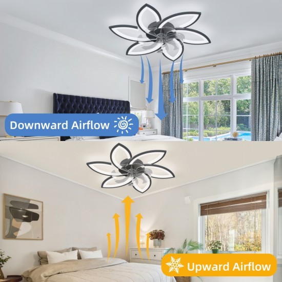 30.7In Ceiling Fan with Lights, Remote Control 3 Color Temperatures,6 Gear wind Speed Fan Light