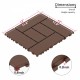 ZZ Style 12 Inch Patio Deck Tiles, DIY Module Interlocking Decking Tiles Floor Tile,Easy and Quick Installation Court Tiles for Porch Poolside Balcony Backyard 44pcs Red Brown