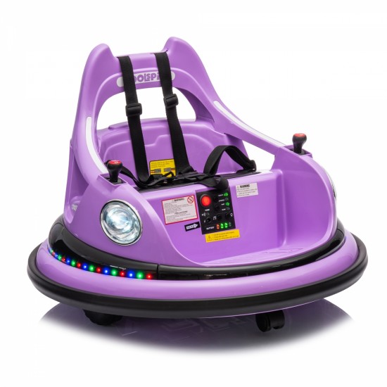 12V ride on bumper car for kids,electric car for kids,1.5-5 Years Old,W/Remote Control, LED Lights, Bluetooth & 360 Degree Spin, Vehicle body with anti-collision padding
Five-point Safety Belt,2wd