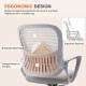 Sweetcrispy Ergonomic Office Chair Home Desk Mesh Chair with Fixed Armrest Executive Computer Chair with Soft Foam Seat Cushion