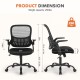 Sweetcrispy Office Mid Back Ergonomic Mesh Computer Desk Larger Seat Executive Height Adjustable Swivel Task Chair with Lumbar Support