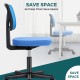 Sweetcrispy Armless Desk Chair Small Home Office Chair with Lumbar Support