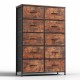 sweetcrispy Dresser for Bedroom Storage Drawers, Fabric Storage Tower with 12 Drawers Sturdy Metal Frame