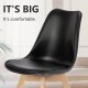 PU Leather Upholstered Dining Chairs with Wood Legs, Set of 4 for Kitchen, Black