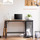 Modern Simple Style Home Office Writing Desk with 2-Tier Drawers Storage,Vintage Rustic,47IN