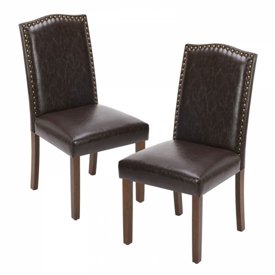 Modern Armless Dining Chairs With Upholstered Fabric,Black,2P