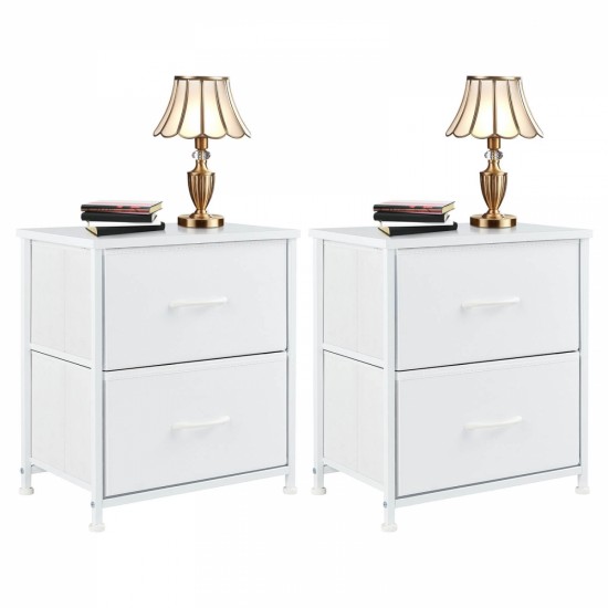 Drawers Dresser Chest of Drawers,Metal Frame and Wood Top,2bc,White