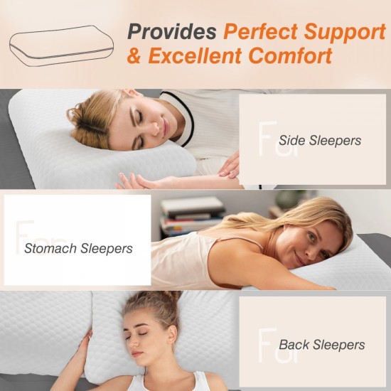 Foam pillow, sleeping pillow, soft and comfortable, removable, machine washable cover,1 pack,24  Inchx 16