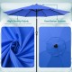 9 foot outdoor patio umbrella with button tilt and crank, Outdoor patio/market table umbrella UV protected and waterproof, blue