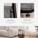 Small Round Side End Table for Living Room, Modern Nightstand Bedside Table with Fabric Basket for Bedroom Nursery, Side Table with Steel Frame - Black & grey