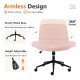 Office chair, backrest, armless office chair, adjustable swivel for comfortable home office, pink, Teddy wool fabric