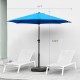 9 foot outdoor patio umbrella with button tilt and crank, Outdoor patio/market table umbrella UV protected and waterproof, blue