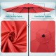 9 foot outdoor patio umbrella with button tilt and crank, Outdoor patio/market table umbrella UV protected and waterproof, Red