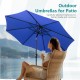 9 foot outdoor patio umbrella with button tilt and crank, Outdoor patio/market table umbrella UV protected and waterproof, blue