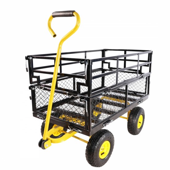 Wagon Cart Garden cart trucks make it easier to transport firewood Yellow+Black