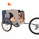 Tangkula Dog Bike Trailer, Breathable Mesh Dog Cart with 3 Entrances, Safety Flag, 8 Reflectors, Folding Pet Carrier Wagon with 20 Inch Wheels, Bicycle Carrier for Medium and Small Sized Dogs