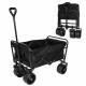 100L Collapsible Folding Beach Wagon Cart with 220Lbs Large Capacity, Wagons Carts Heavy Duty Foldable with Big Wheels for Sand, Garden, Camping