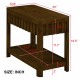 25 Rectangular Farmhouse End Table with Storage Shelf, Sofa Side Table with Solid Wood Legs for Living Room, Bedroom, Office, Walnut