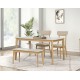 6-piece Dining Table Set, One Table One Bench and Four Chairs, High Gloss White Tabletop With Light Oak Color