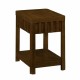 25 Rectangular Farmhouse End Table with Storage Shelf, Sofa Side Table with Solid Wood Legs for Living Room, Bedroom, Office, Walnut