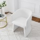 Modern style simple and elegant chair, white leisure chair, suitable for dining/bedroom/living room/reception desk (assembly required)-White