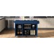 K&K 53.2''  Kitchen Island with Drop Leaf, Kitchen Storage Cart with Spice Rack, Towel Rack and 2 Drawers, Rolling Kitchen Island on Wheels with Adjustable Shelves for Kitchen, Dining Room, Navy Blue