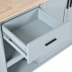 K&K Kitchen Island with Foldable Counter Top, Kitchen Storage Cart with Slide-Out Shelf, Towel Rack and Drawer, Rolling Kitchen Cart on Wheels, for Kitchen, Living Room, Dining Room, Grey Blue