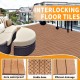 Plastic Interlocking Deck Tiles, 11.8 Inch x11.8 Inch (Pack of 44), Patio Flooring Outdoor Waterproof All Weather Use for Garden Poolside Front/Back Yard, Burlywood