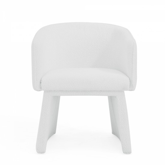 Modern style simple and elegant chair, white leisure chair, suitable for dining/bedroom/living room/reception desk (assembly required)-White