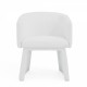 Modern style simple and elegant chair, white leisure chair, suitable for dining/bedroom/living room/reception desk (assembly required)-White