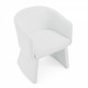 Modern style simple and elegant chair, white leisure chair, suitable for dining/bedroom/living room/reception desk (assembly required)-White