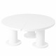 ON-TREND Φ39.4'' Easy Assembly Round Petal-Shaped Coffee Table, Cream Style Center Table with 3 Thick Legs, Minimalist Irregular End Table with Sleek Round Edges for Living Room, White