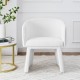 Modern style simple and elegant chair, white leisure chair, suitable for dining/bedroom/living room/reception desk (assembly required)-White