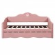 Twin Size Upholstered daybed with Wave-shaped Trundle, Pink