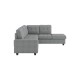 Modern Living Room 2-Piece Reversible Sectional with Drop-Down Cup Holders Sofa Chaise Gray Microfiber Upholstered Tufted Details