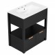 30 Inch  Bathroom Vanity with Sink Top, Bathroom Cabinet with Open Storage Shelf and Two Drawers, One Package, Black (Old Sku:WF311619AAP)