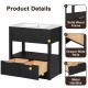 30 Inch  Bathroom Vanity with Sink Top, Bathroom Cabinet with Open Storage Shelf and Two Drawers, One Package, Black (Old Sku:WF311619AAP)