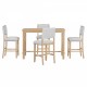 TREXM 5-Piece Counter Height Dining Set, Classic Elegant Table and 4 Chairs in Natural Wood Wash