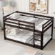 Solid Wooden, Solid Rubber Wooden Twin over Twin Loft Bed with Ladder, with Bed Platform of Strengthened Slats  , Espresso