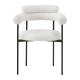 Upholstered Armchair Dining Chairs With Metal Legs (Set of 2),White