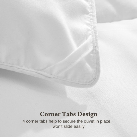 Bedding Polyester Comforter Duvet Insert, Quilted Comforter with Corner Tabs, Box Stitched Alternative Comforter with Ultra Soft Fiber Material, All Season Comforter Insert