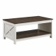 Coffee table, farmhouse coffee table with storage space, rural wooden cocktail table, rectangular coffee table, suitable for living room, semi open storage compartment,