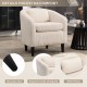 COOLMORE Living Room Accent Barrel Chair, Century Modern Style Decorative Chair, Armchair for Living Room with Thick Cushions and Pillows, Comfy Single Sofa Chair, Chair with Wooden Legs,Beige