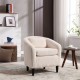 COOLMORE Living Room Accent Barrel Chair, Century Modern Style Decorative Chair, Armchair for Living Room with Thick Cushions and Pillows, Comfy Single Sofa Chair, Chair with Wooden Legs,Beige