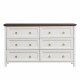 Farmhouse 6 Drawers Dresser for Bedroom, Wood Rustic Wide Chest of Drawers, Storage Dressers Organizer for Bedroom, Living Room, Hallway