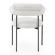 Upholstered Armchair Dining Chairs With Metal Legs (Set of 2),White